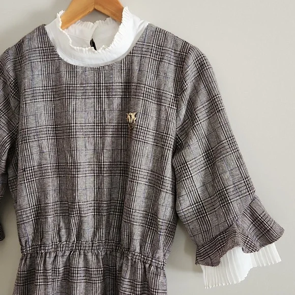 Chanel Tweed Plaid Preppy Dress